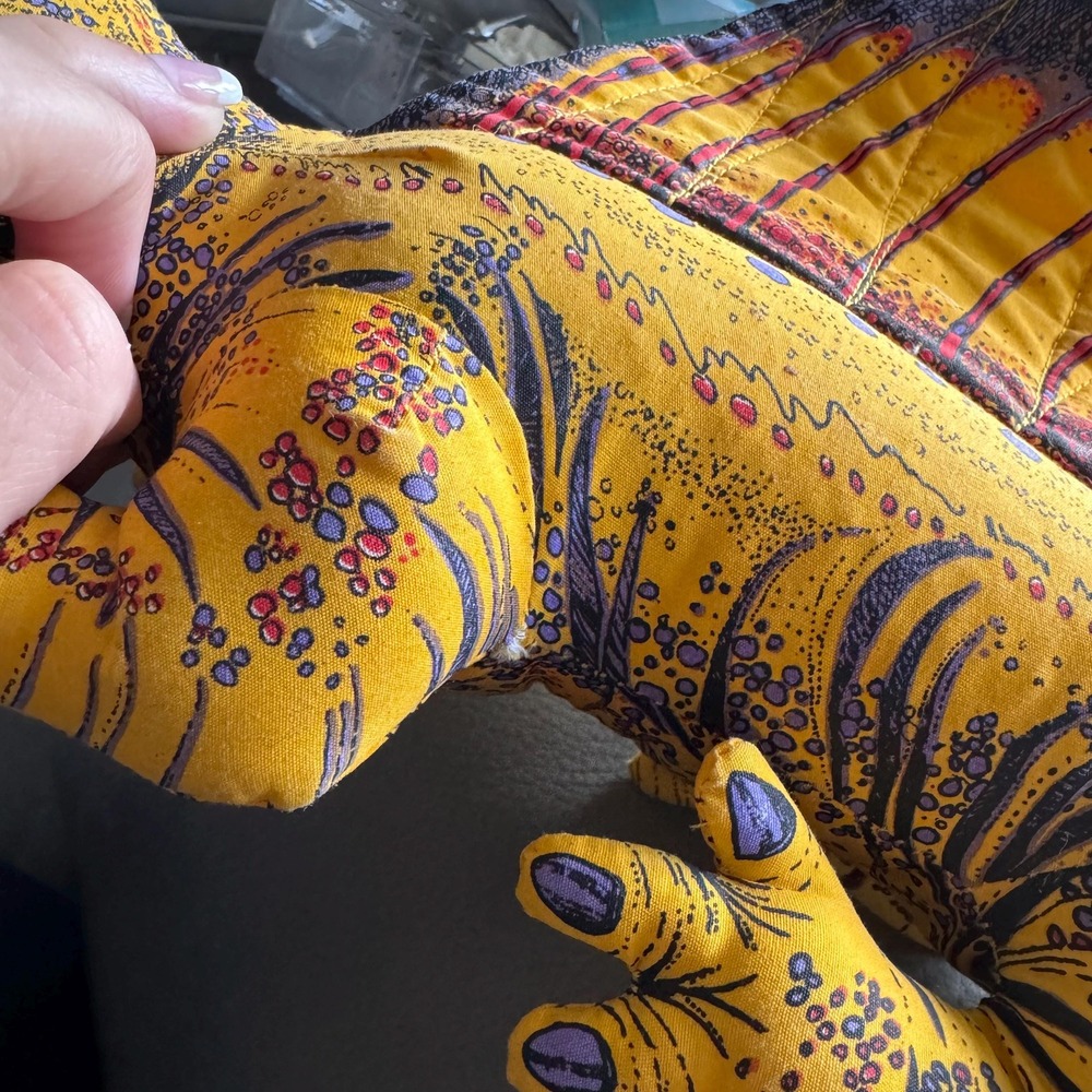 1992 Dimetrodon Applause plush Giant Dinosaur yellow pellet filled 28235 toy‎ - Picture 9 of 10